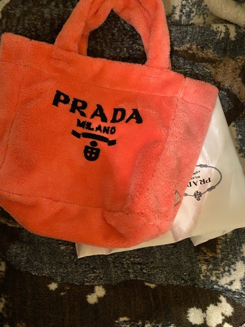 Prada Milano Plush Tote Bag - Hot Pink - Picture 7 of 7